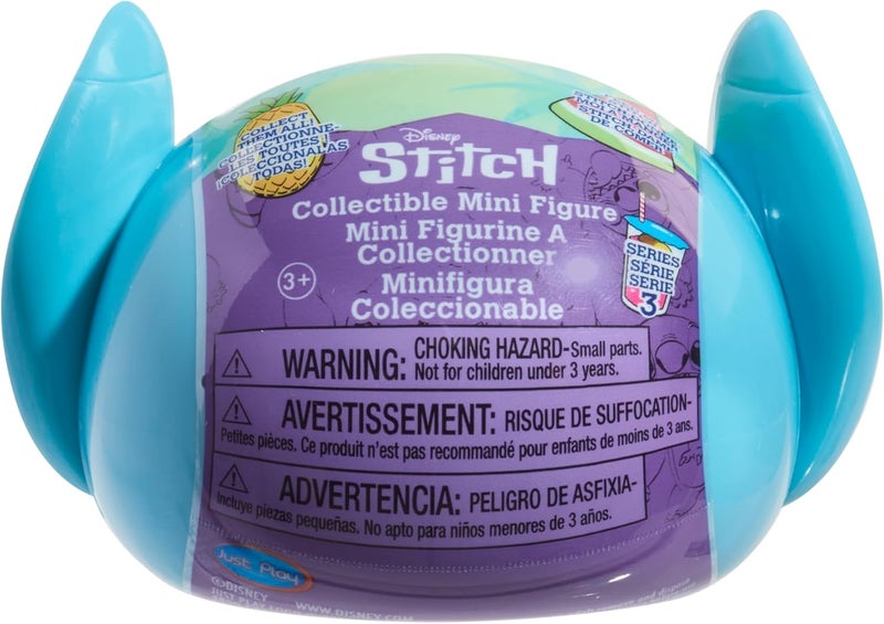 Disney Just Play Surprise Capsules with Disney Stitch Mini Figures Collectible 5cm High, Series 3, Blue Figurines, Alien, Toys for Kids Ages 3 and Up - Image 1
